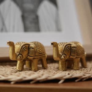 10club Elephant Idols - 2 Pc 100% Pure Brass Pair of Elephant Idols for ...