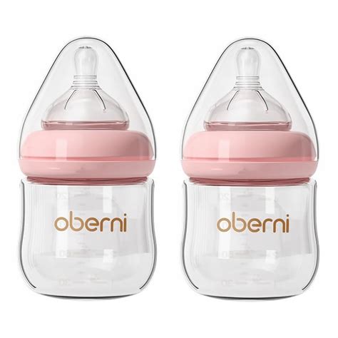 Amazon.com : Oberni Glass Baby Bottles,Anti Colic Breastfeeding Bottle with Natural Response ...