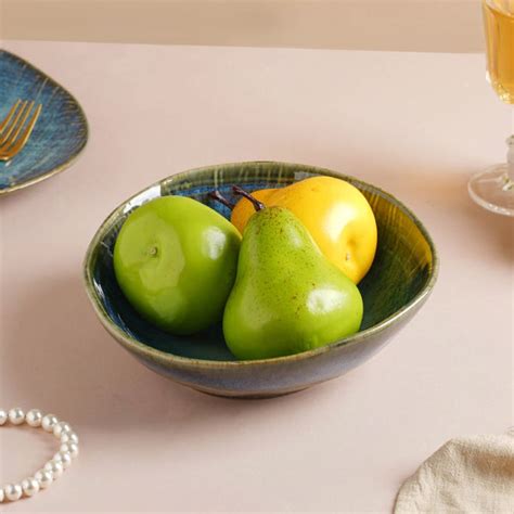 Boracay Organic Shaped Serving Bowl Blue 550 ml