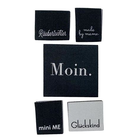 Nähetiketten - Set Moin - 5 Stück - Webetiketten - Aufnäher ...