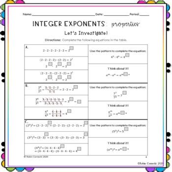 Image result for Integer Exponents Practice Problems