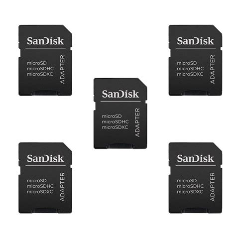5 Pack -Sandisk MicroSD MicroSDHC to SD SDHC Adapter. Works with Memory ...