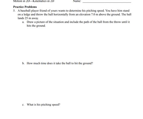 Image result for Kinematics Example Problems 2D