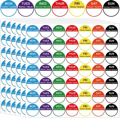 FENGHEMINGA 7 Days of The Week Labels for Crafts 1 inch Color India | Ubuy
