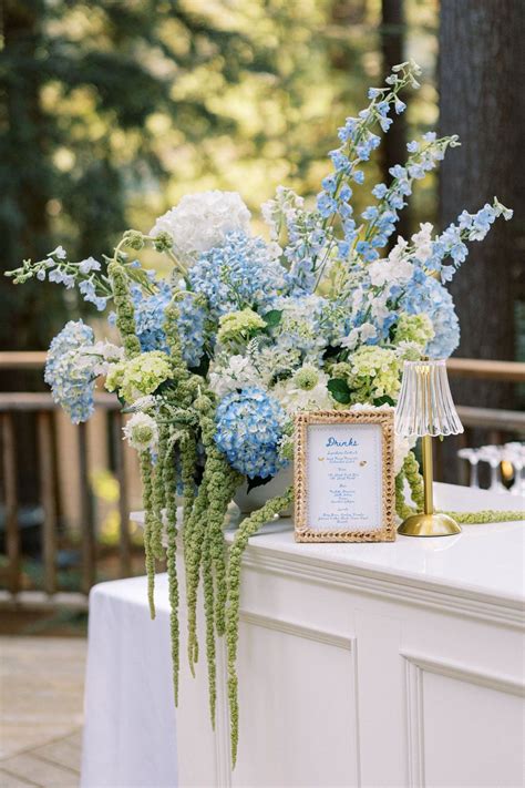 Blue wedding flowers, Blue themed wedding, Blue hydrangea wedding