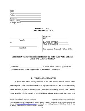 Opposition To Motion To Relocate (pdf) - Family Law Self-Help Center ...