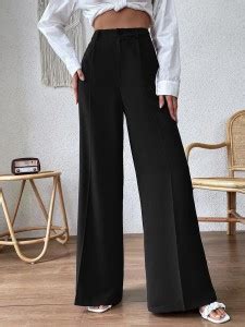 WOMFIT Flared Women Black Trousers - Buy WOMFIT Flared Women Black ...