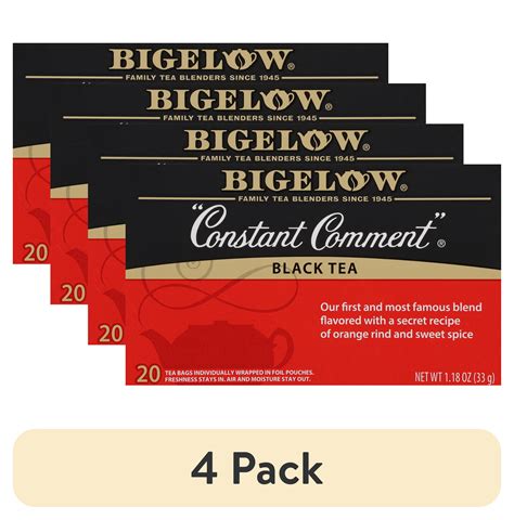 (4 pack) Bigelow Constant Comment, Black Tea Bags, 20 Count - Walmart.com