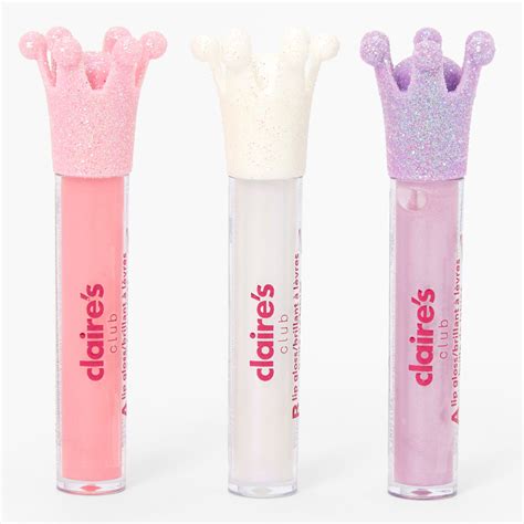 Claire s club glitter crown lip gloss set 3 pack – Artofit