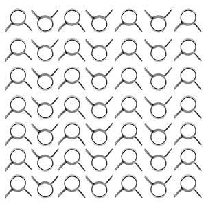 Begino 50pcs 7mm Spring Band Type Clamps, Zinc Plated Fuel Hose Clamp ...