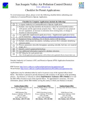 Fillable Online Permitting Application Forms - Valley Air Fax Email ...