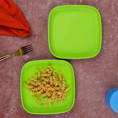 Kids Square Plate- Set of 2 – The Bamboo Co