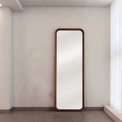Refineroost Retro walnut floor mirror | Wayfair