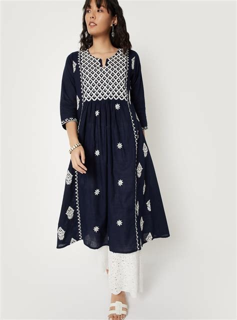 Buy Women Embroidered A-line Kurta Online at just Rs. 999.0 ...