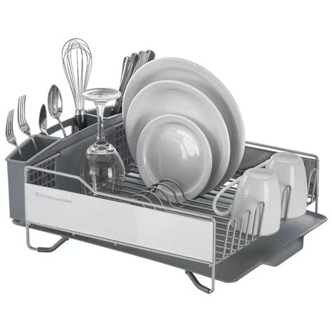 KitchenAid Full-Size Stainless Steel Dish Rack, Light Gray | Sur La Table