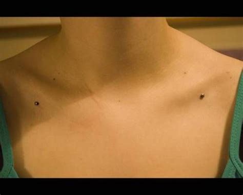 Chest dermals... | Collar bone piercing, Dermal piercing, Piercings