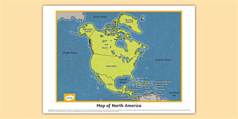 KS2 Labelled Map of North America (teacher made) - Twinkl