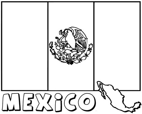 Printable Mexican Flag Coloring Page
