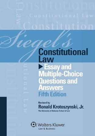 Buy Siegel's Constitutional Law: Essay and Multiple-Choice Questions ...
