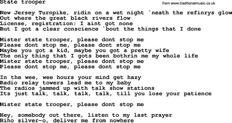 Image result for Bruce Springsteen State Trooper