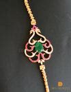 DREAMJWELL - Traditional Gold Tone Ruby Emerald Peacock Muggappu Chain ...