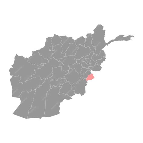 Premium Vector | Khost province map administrative division of afghanistan