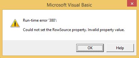 Image result for VBA RowSource Property