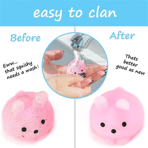 Buy 32 PCS Mochi Squishy Toys Mini Kawaii Stuff for Kids Small Animals ...