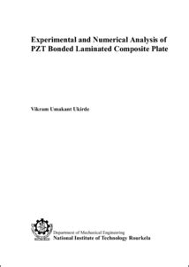 Experimental and Numerical Analysis of PZT Bonded Laminated Composite ...