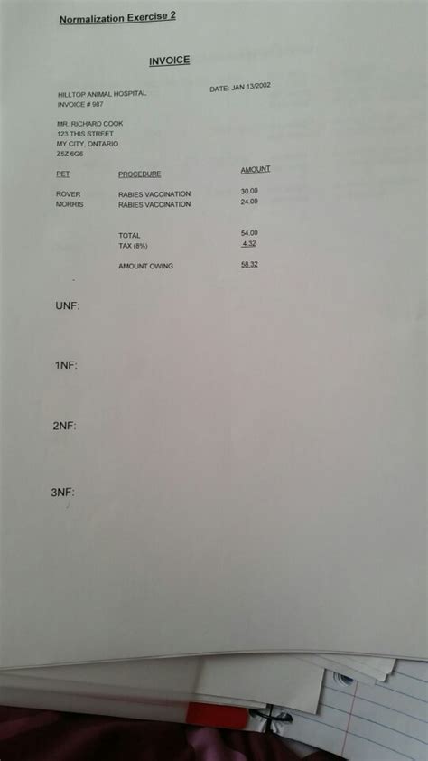 Database Normalization Invoice Example 的图像结果