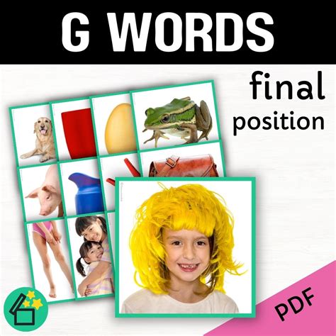 G Words | Words ending with G | Speech Therapy Resources | pdf ...