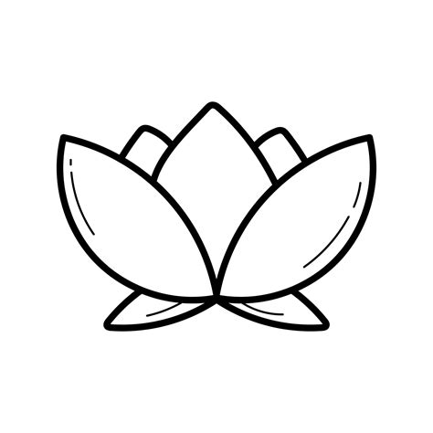 Lotus Outline Drawing