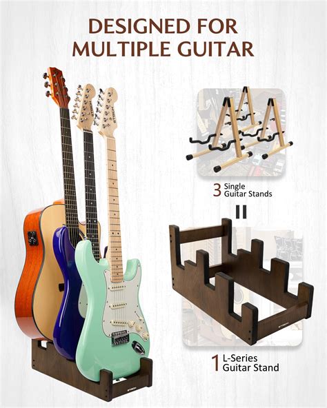 Snapklik.com : STRICH Wooden Guitar Stand For Multiple Guitars, 3 ...