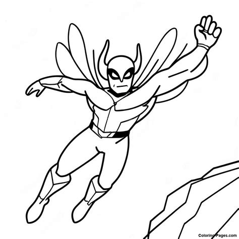 Blue Beetle Flying Through The Sky Coloring Page | Coloring-Pages.com