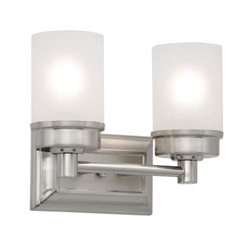 Hampton Bay Brushed Nickel 2-Light Bathroom Vanity Light Fixture India ...