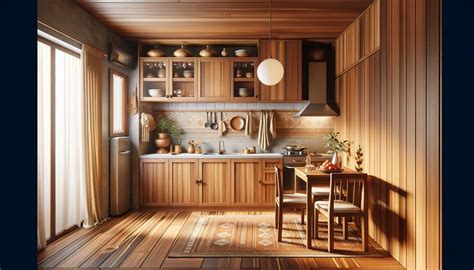 Golden Hour Glow in a timber clad kitchen with traditional charm
