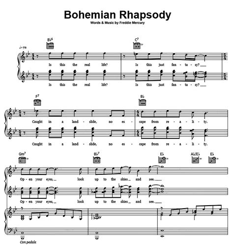 Bohemian Rhapsody by Queen Sheet Music - Meta-chords