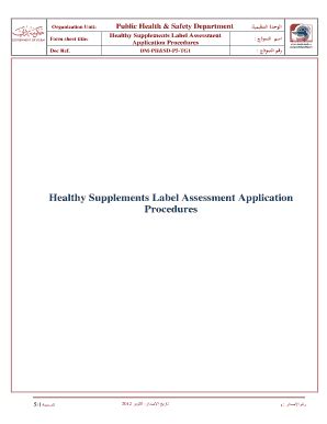 Fillable Online Healthy Supplements Label Assessment Fax Email Print ...