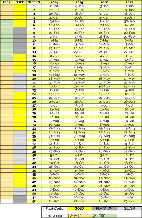 timeshare calendar | Marco Surf Club