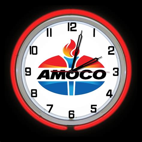 19 Amoco New Logo Sign Neon Clock Two Neon Tubes | Desertcart INDIA