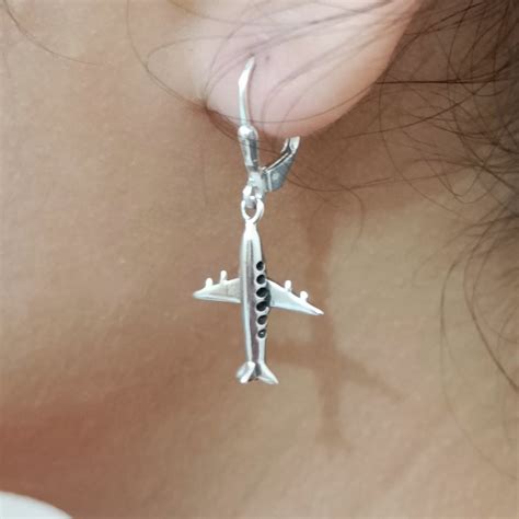Aeroplan Earrings, 925 Sterling Silver Handmade Dangle Earrings, Minim ...