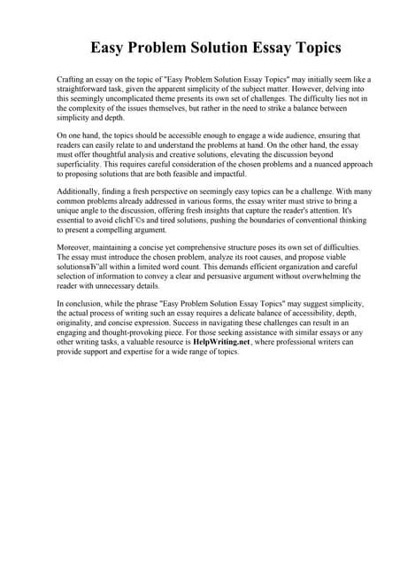 Image result for Problem Solution Essay Topics