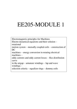 Dc MOD 5 - Dc machines and transformer module 5 notes - DC Machines and ...
