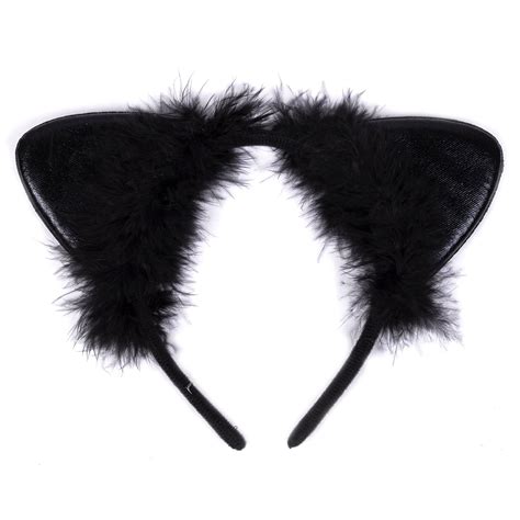Adult / Kids Fluffy Cat Ears Halloween Fancy Dress Headband - Black | eBay