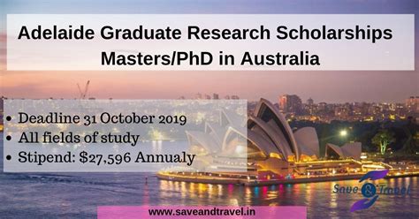 Adelaide Graduate Research Scholarships - Masters/PhD (Australia)