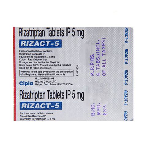 Rizact 5 Tablet 4's Price, Uses, Side Effects, Composition - Apollo ...
