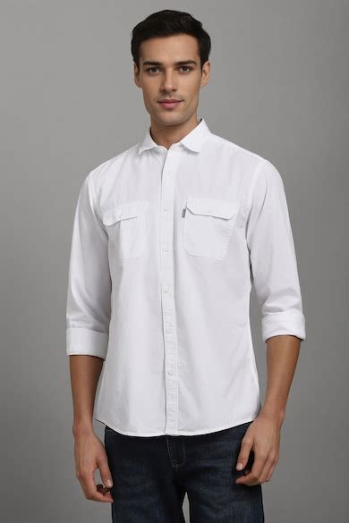 Buy Men White Solid Full Sleeves Casual Shirt Online - 39946781 | Louis ...