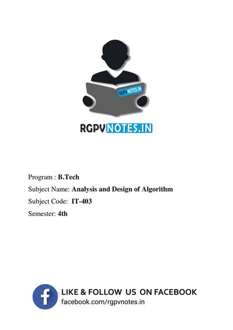 Unit 1 - Analysis and Design of Algorithm - www - Program : B Subject ...