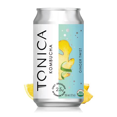Tonica Kombucha - Low Sugar Can - Ginger Twist Fizz (6x355ml) – Pantree
