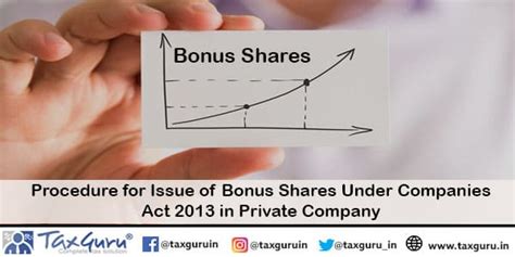 Procedure for Issue of Bonus Shares by Private Company: Companies Act 2013